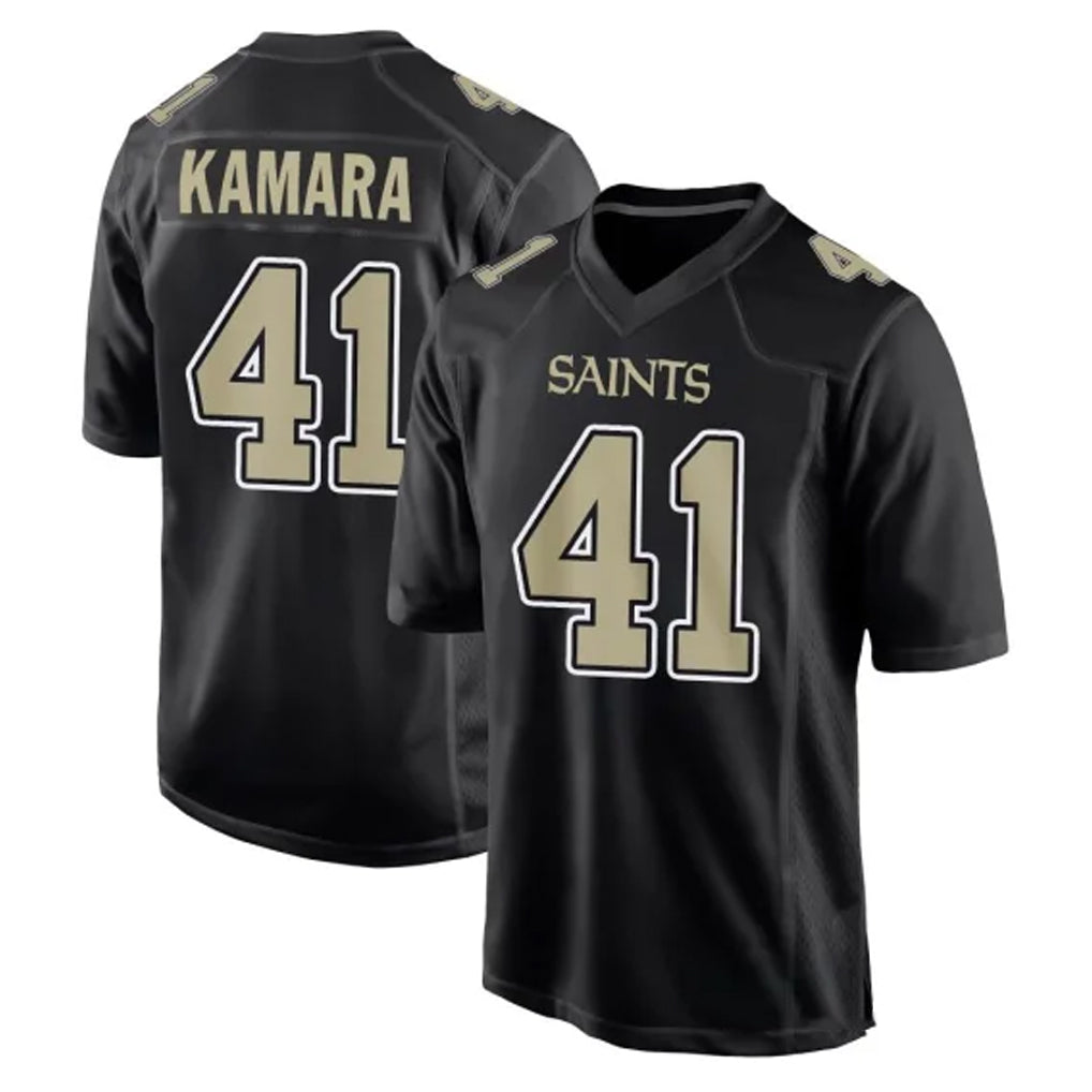 NO.Saints #41 Alvin Kamara Player Black Carbon Fashion Home Game Ldoa Stitched Jerseys