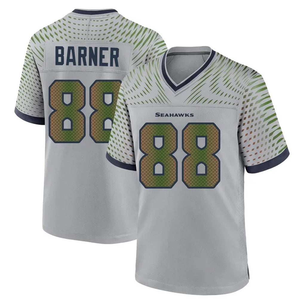 S.Seahawks #88 AJ Barner Player Grey 2025 Rivalries Collection Home Game Ldoa Stitched Jerseys