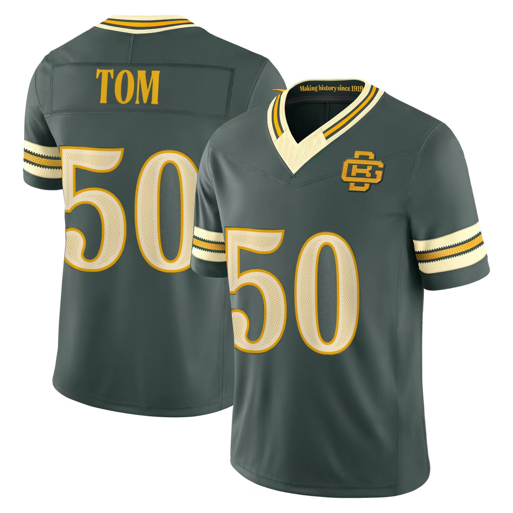 GB.Packers #50 Zach Tom Player Green Limited 2026 Rivalries Collection Home Game Edoa Stitched Jerseys