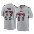 SF.49ers #77 Dominick Puni Player Gray Atmosphere Fashion Home Game Ldoa Stitched Jerseys