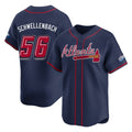 A.Braves #56 Spencer Schwellenbach Player Navy 2025 Speedway Classic Home Game Ldoa Stitched Jerseys