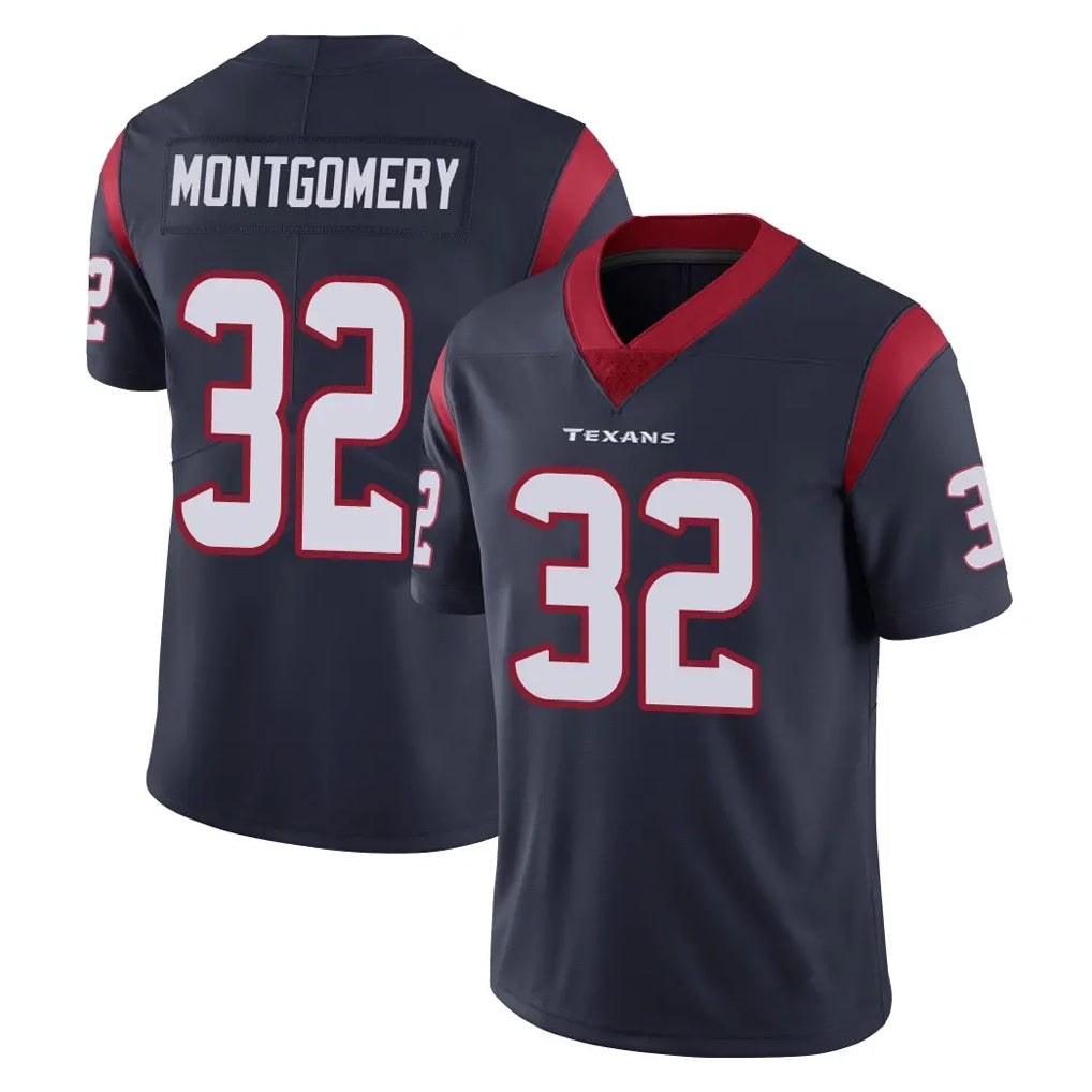 H.Texans #32 David Montgomery Player Navy Limited Vapor Untouchable Home Game Ldoa Stitched Jerseys