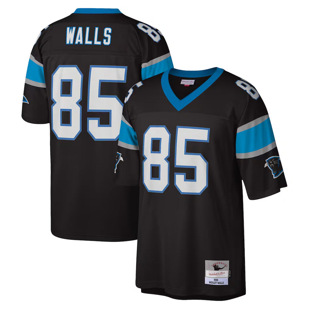 C.Panthers #85 Wesley Walls Player Black Mitchell & Ness Legacy Replica Ldoa Stitched Jerseys