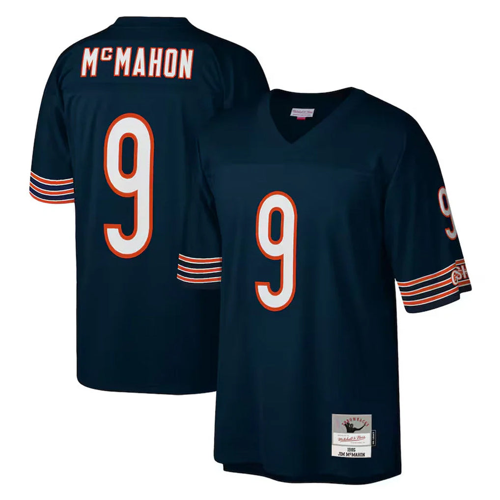 C.Bears #9 Jim McMahon Player Navy Mitchell & Ness Navy Legacy Replica Ldoa Stitched Jerseys