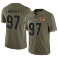 C.Bengals #97 Dexter Lawrence II Player Olive Salute to Service Limited Game Ldoa Stitched Jerseys