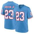T.Titans #23 Kevin Winston Jr. Player Light Blue Oilers Throwback Home Game Ldoa Stitched Jerseys