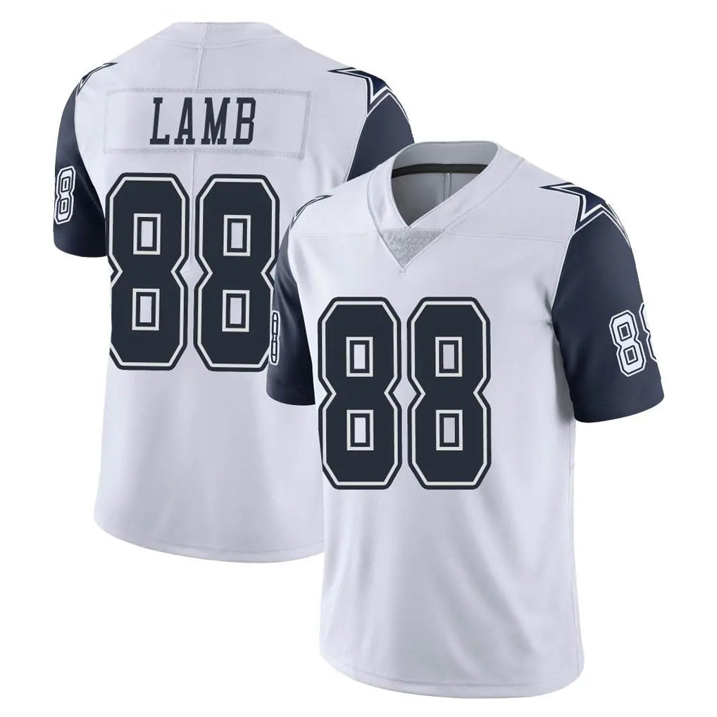 D.Cowboys #88 CeeDee Lamb Player White-Navy Limited Color Rush Vapor Untouchable Home Game Ldoa Stitched Jerseys