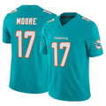 M.Dolphins #17 Trey Moore Player Aqua Limited Vapor F.U.S.E. Home Game Ldoa Stitched Jerseys