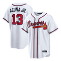 A.Braves #13 Ronald Acuna Jr Player White Home Game Ldoa Stitched Jerseys