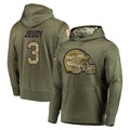 C.Browns #3 Jerry Jeudy Player Olive Salute to Service Pullover Hoodies Home Game Ldoa Stitched Jerseys