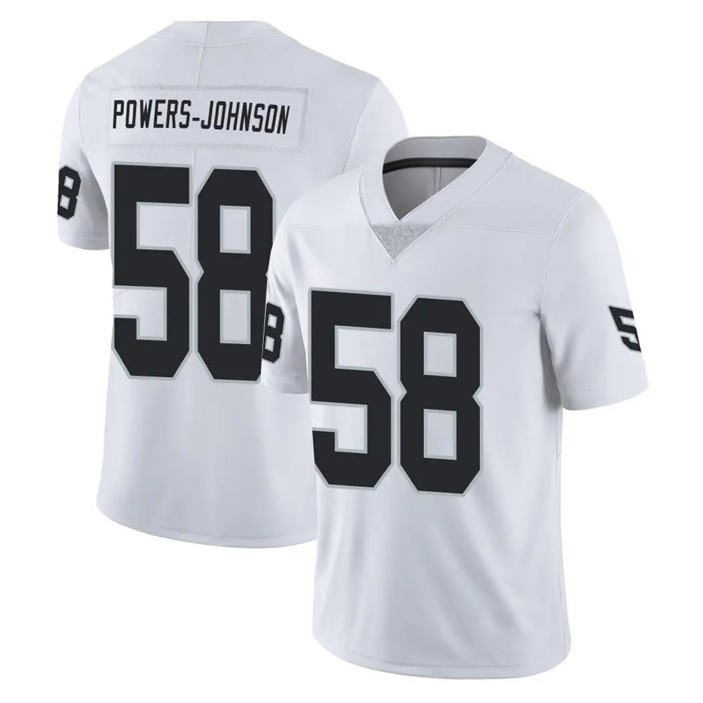 LV.Raiders #58 Jackson Powers-Johnson Player White Limited Vapor Untouchable Home Game Ldoa Stitched Jerseys
