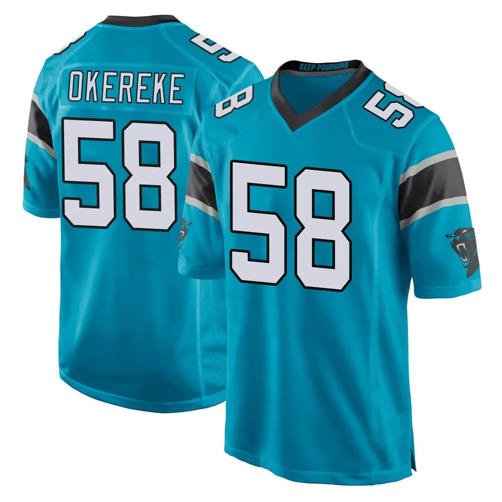 C.Panthers #58 Bobby Okereke Player Blue Game Ldoa Stitched Jerseys