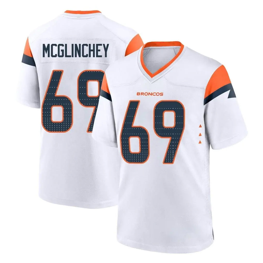 D.Broncos #69 Mike McGlinchey Player White Home Game Ldoa Stitched Jerseys