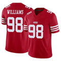 SF.49ers #98 Mykel Williams Player Red Limited Vapor F.U.S.E. Home Game Ldoa Stitched Jerseys