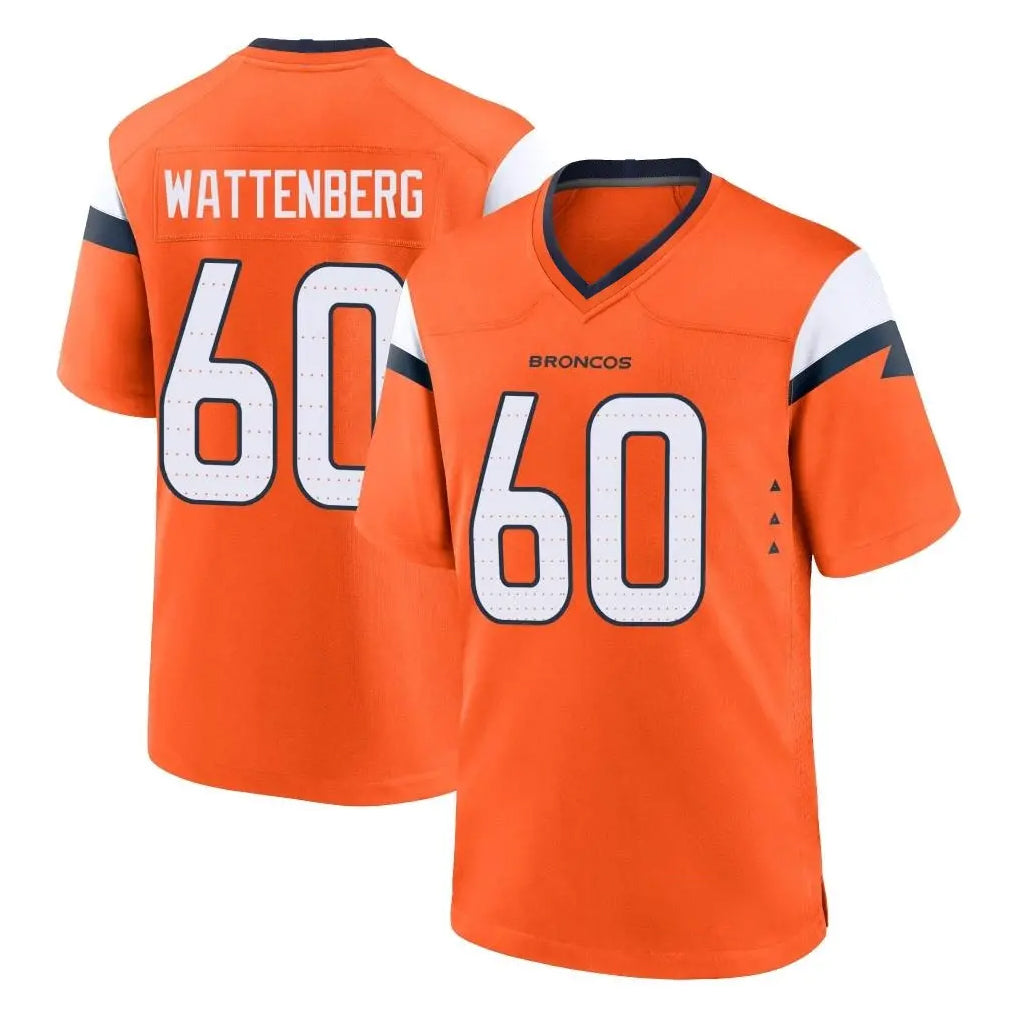D.Broncos #60 Luke Wattenberg Player Orange Home Game Ldoa Stitched Jerseys