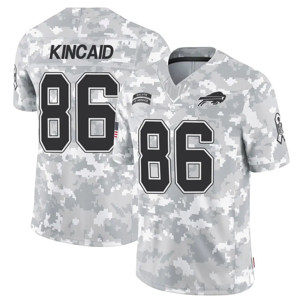 B.Bills #86 Dalton Kincaid Player Arctic Camo Salute to Service Limited Ldoa Stitched Jerseys