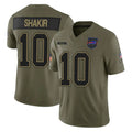 B.Bills #10 Khalil Shakir Player Olive Salute to Service Limited Home Game Ldoa Stitched Jerseys
