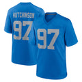 D.Lions #97 Aidan Hutchinson Player Blue Limited Throwback Vapor Untouchable Ldoa Stitched Jerseys