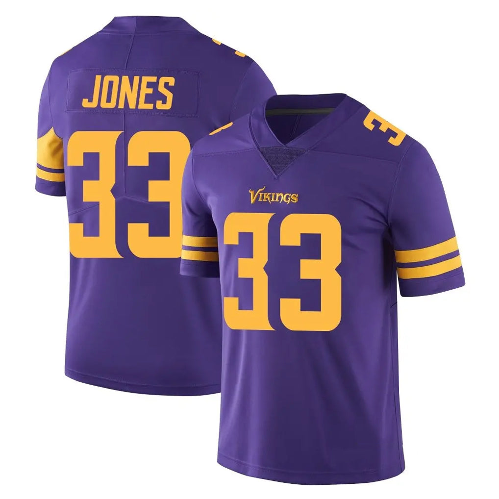M.Vikings #33 Aaron Jones Sr. Player Purple Limited Color Rush Home Game Ldoa Stitched Jerseys