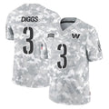 W.Commanders #3 Stefon Diggs Player Arctic Camo Limited Salute To Service Home Game Ldoa Stitched Jerseys