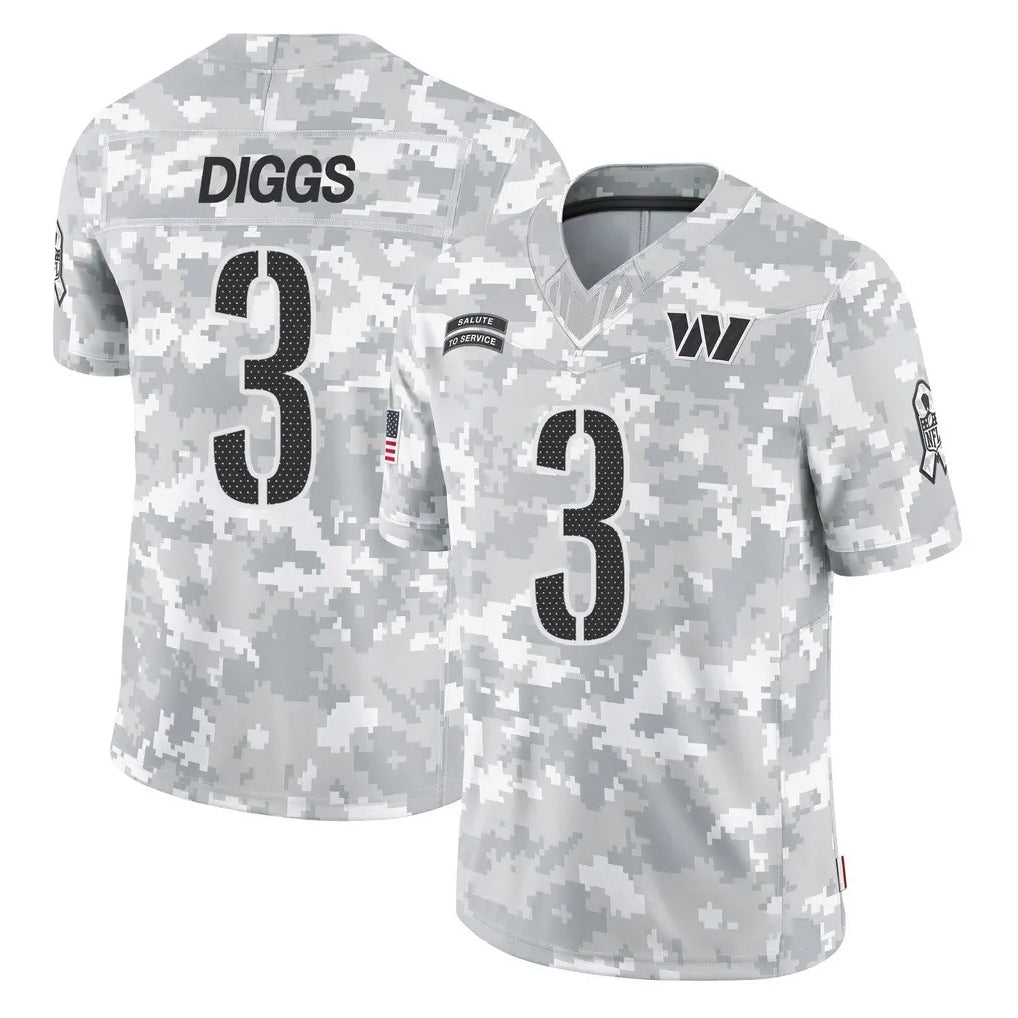 W.Commanders #3 Stefon Diggs Player Arctic Camo Limited Salute To Service Home Game Ldoa Stitched Jerseys