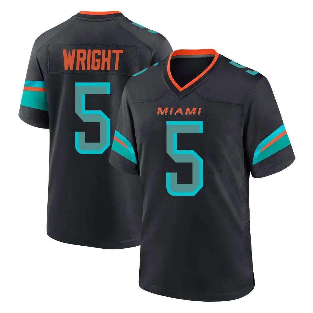M.Dolphins #5 Jaylen Wright Player Black Pitch Rivalries Collection Home Game Ldoa Stitched Jerseys