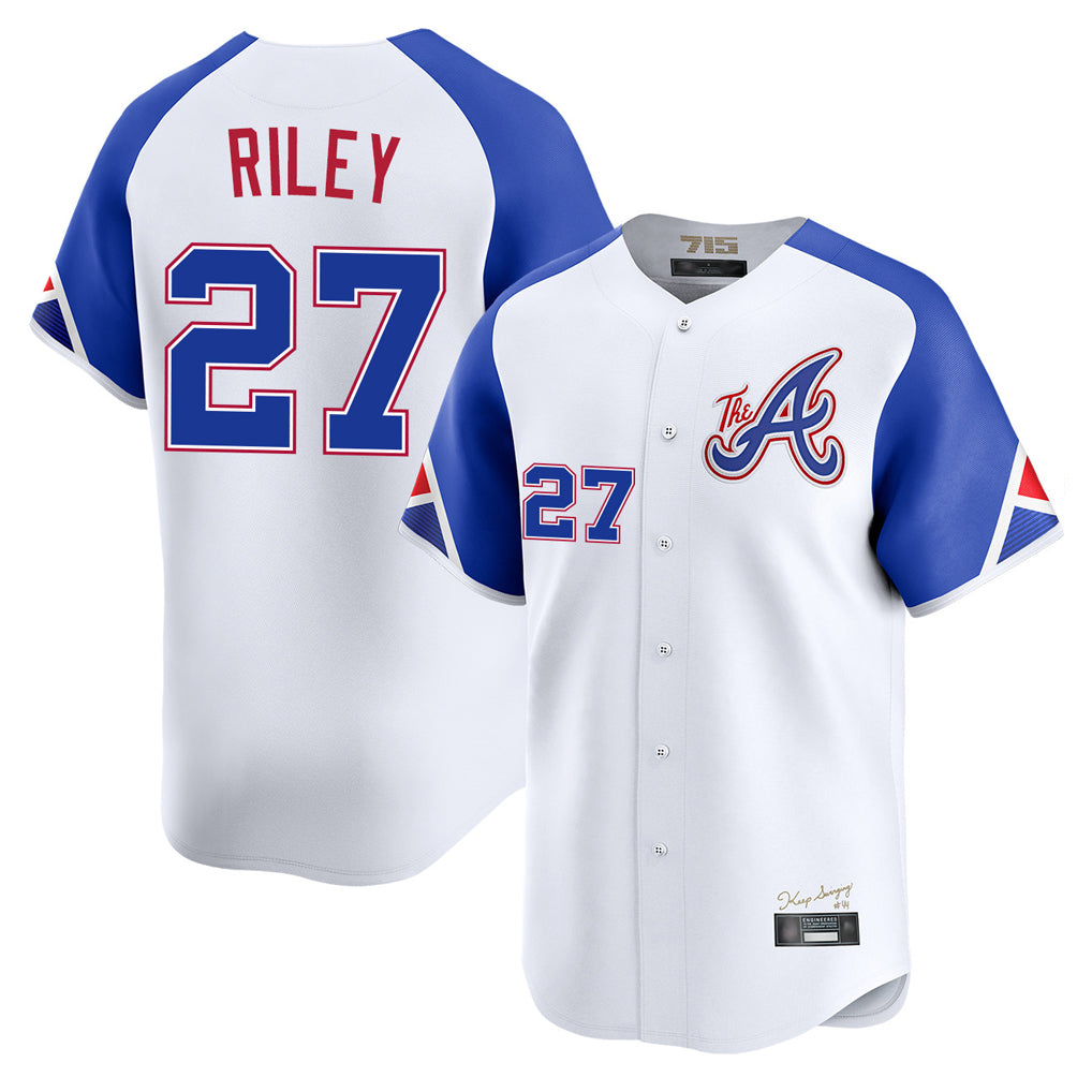A.Braves #27 Austin Riley Player White City Connect Limited Home Game Ldoa Stitched Jerseys
