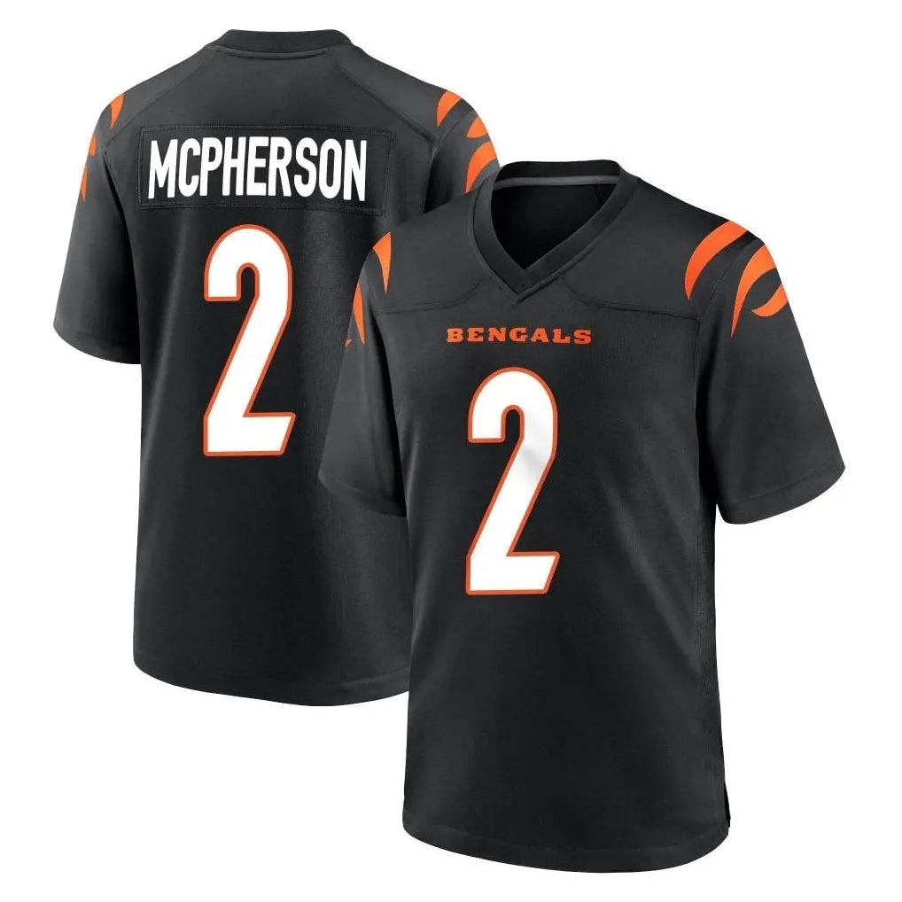 C.Bengals #2 Evan McPherson Player Black Home Game Ldoa Stitched Jerseys