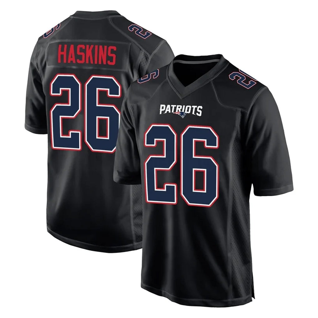 NE.Patriots #26 Hassan Haskins Player Carbon Fashion Limited Home Game Ldoa Stitched Jerseys
