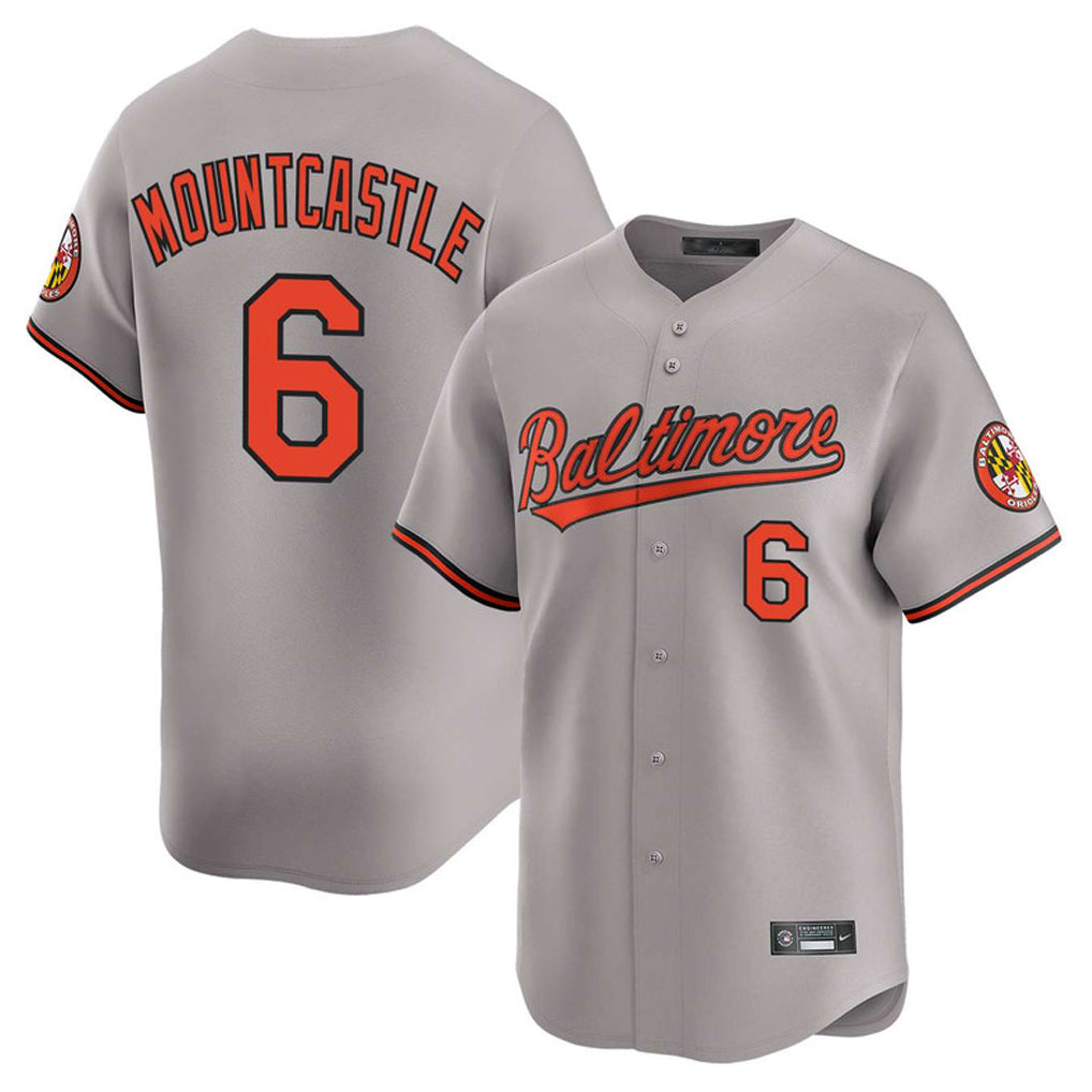 B.Orioles #6 Ryan Mountcastle Player Gray Limited Home Game Ldoa Stitched Jerseys