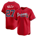 A.Braves #27 Austin Riley Player Red Limited Home Game Ldoa Stitched Jerseys