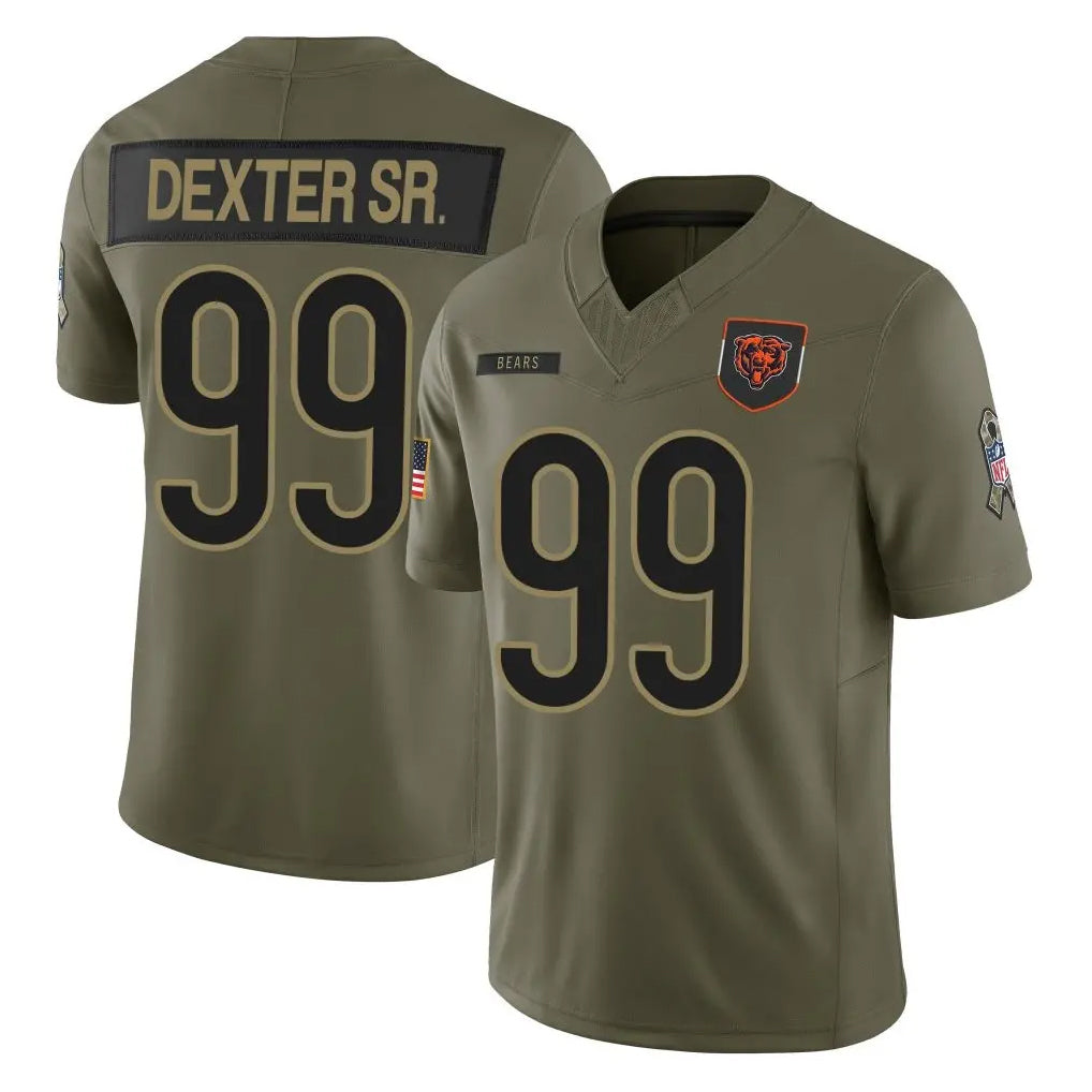 C.Bears #99 Gervon Dexter Sr. Player Olive Salute to Service Limited Home Game Ldoa Stitched Jerseys