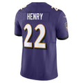 B.Ravens #22 Derrick Henry Player Purple Vapor F.U.S.E. Limited Home Game Ldoa Stitched Jerseys
