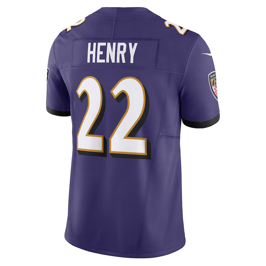 B.Ravens #22 Derrick Henry Player Purple Vapor F.U.S.E. Limited Home Game Ldoa Stitched Jerseys