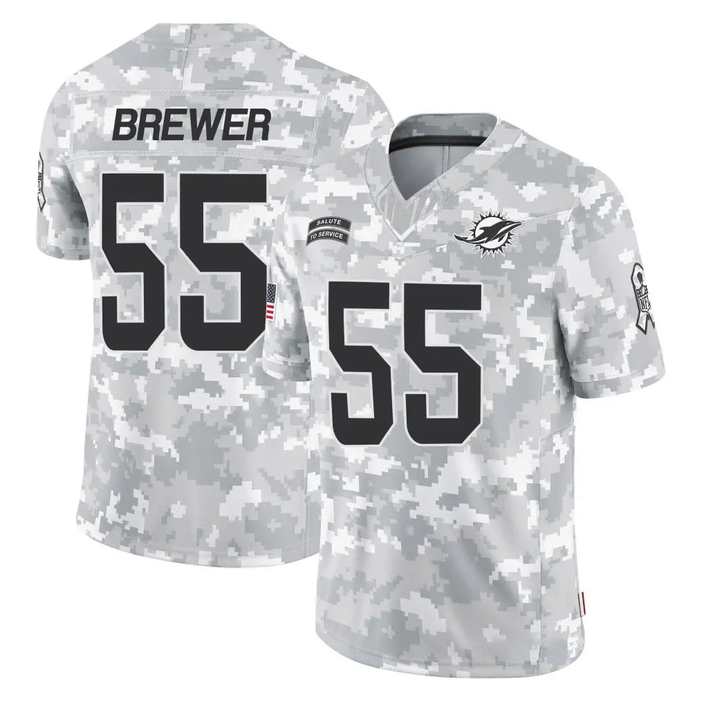 M.Dolphins #55 Aaron Brewer Player Arctic Camo Salute To Service Limited Game Ldoa Stitched Jerseys