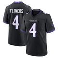 B.Ravens #4 Zay Flowers Player Black Home Game Ldoa Stitched Jerseys