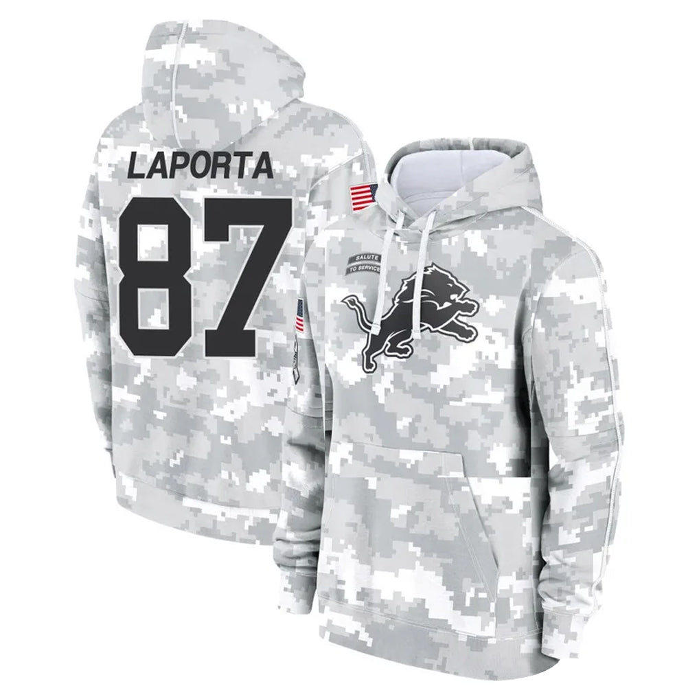 D.Lions #87 Sam LaPorta Player Arctic Camo Salute to Service Hoodies Limited Game Ldoa Stitched Jerseys