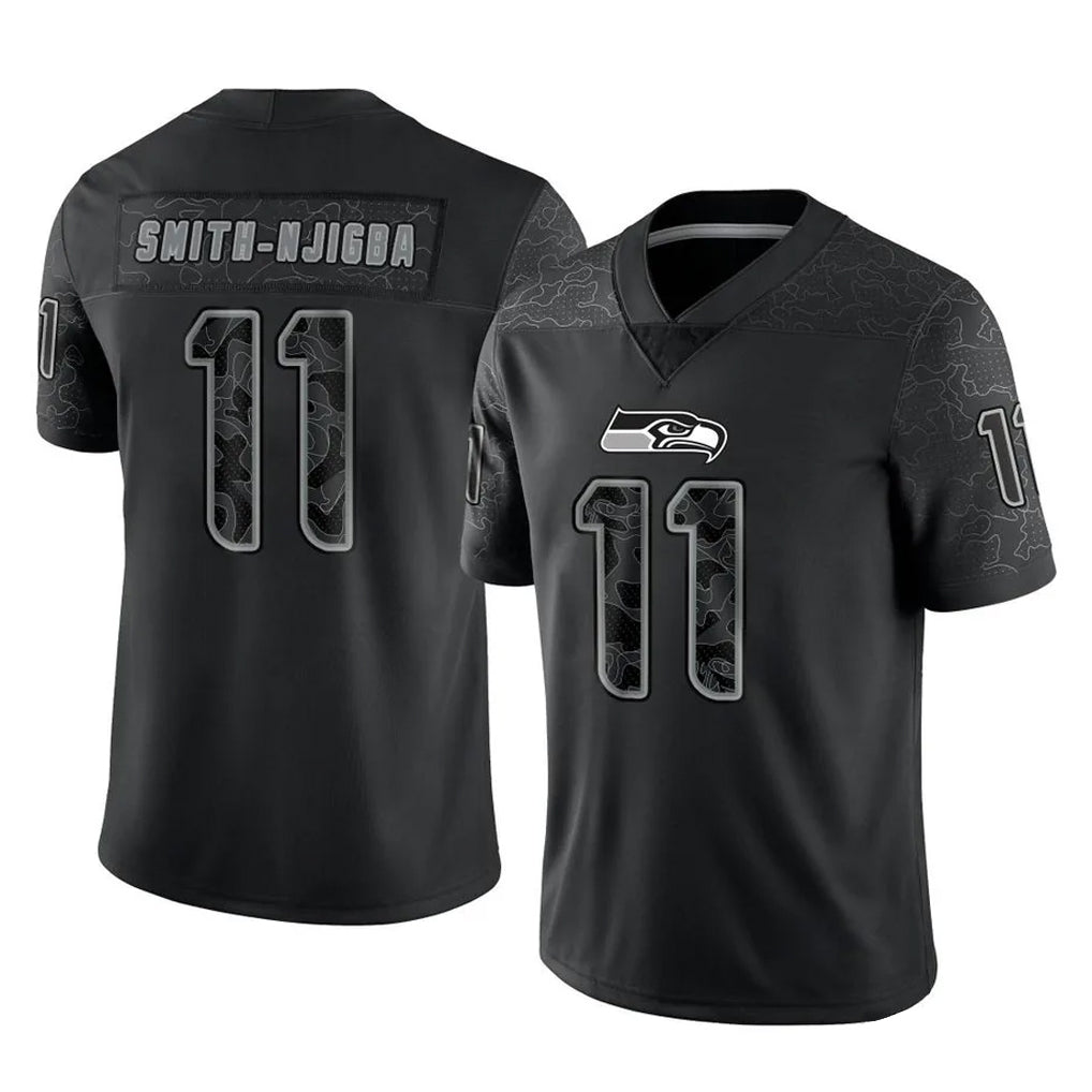 S.Seahawks #11 Jaxon Smith-Njigba Player Black Limited Reflective Home Game Ldoa Stitched Jerseys