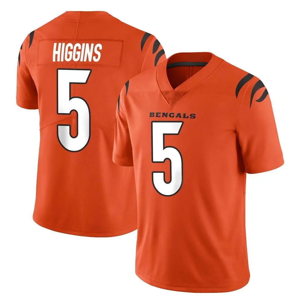C.Bengals #5 Tee Higgins Player Orange Vapor Untouchable Limited Home Game Ldoa Stitched Jerseys