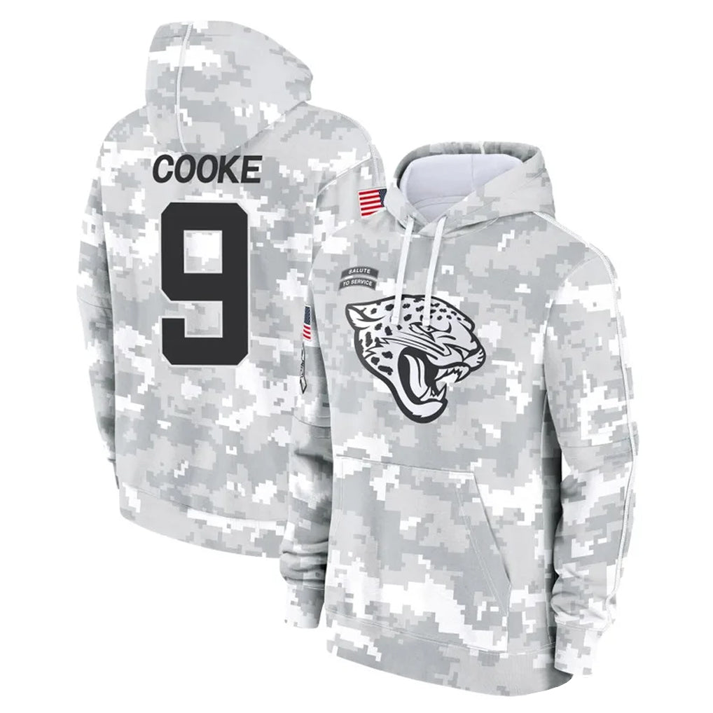J.Jaguars #9 Logan Cooke Player Arctic Camo Salute to Service Hoodies Limited Game Ldoa Stitched Jerseys