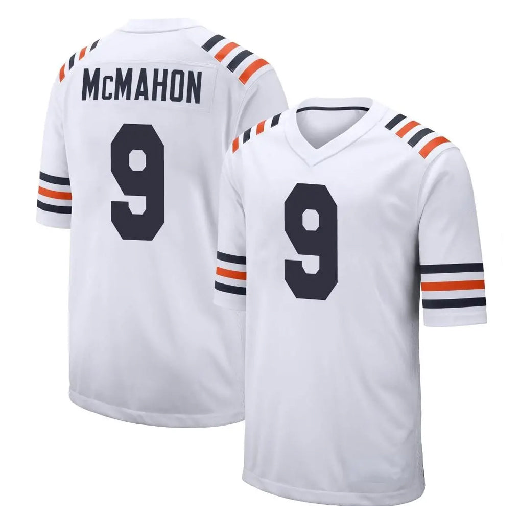 C.Bears #9 Jim McMahon Player White Classic Home Game Ldoa Stitched Jerseys