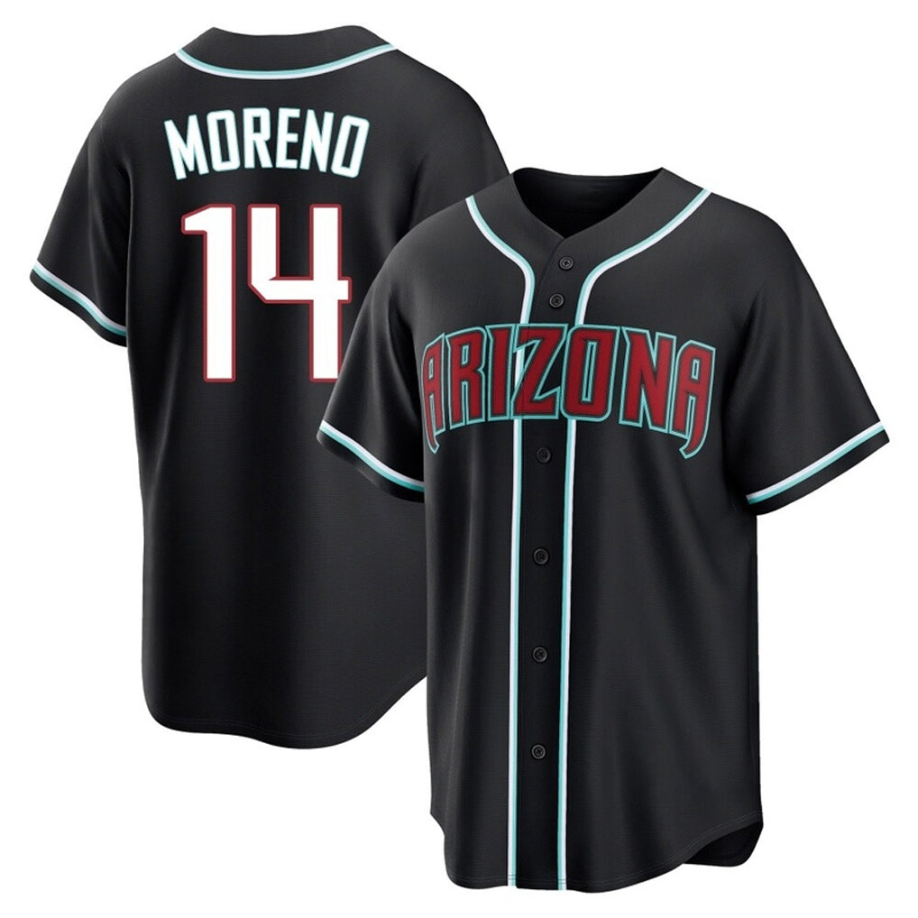 A.Diamondbacks #14 Gabriel Moreno Player Black Home Game Ldoa Stitched Jerseys