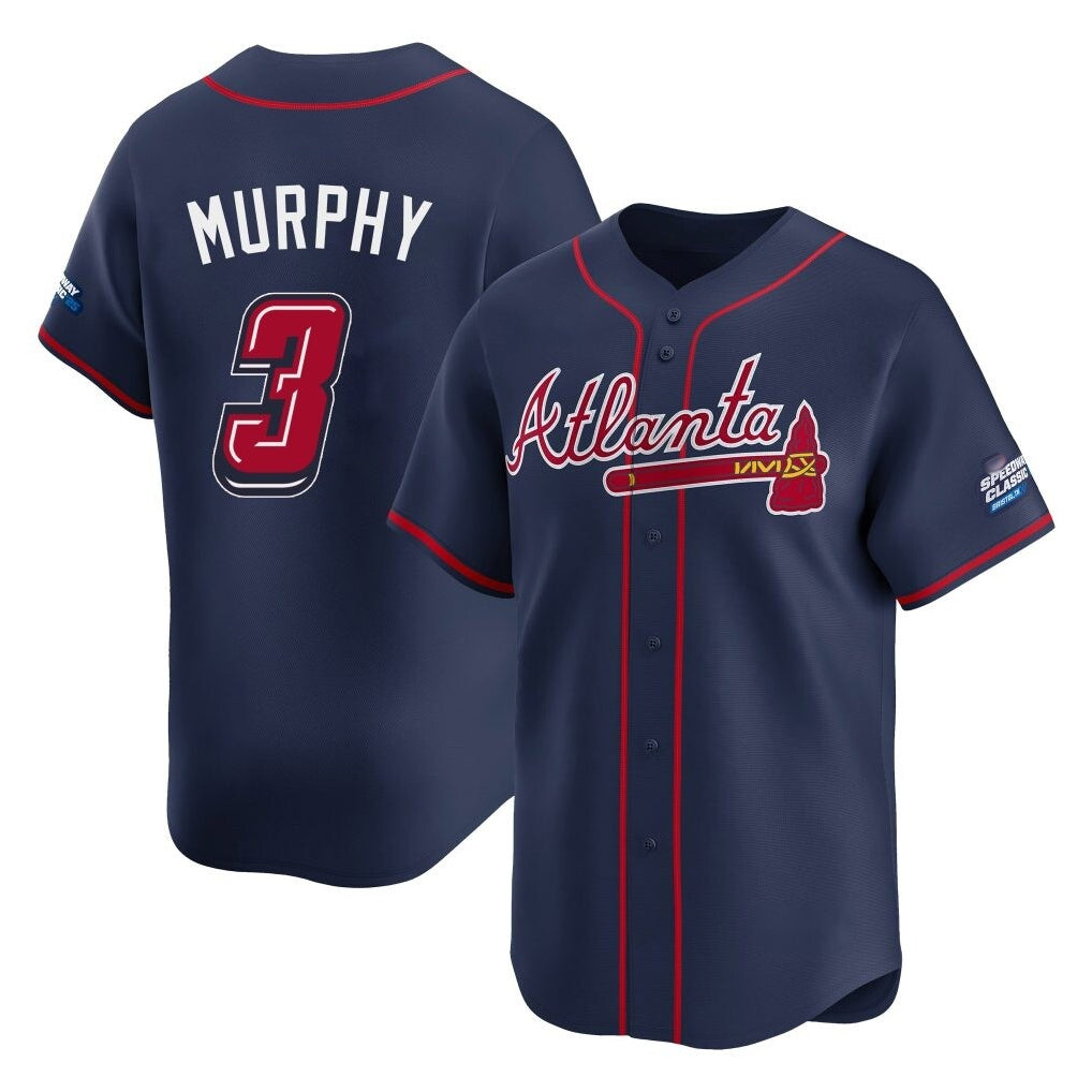 A.Braves #3 Dale Murphy Player Navy 2025 Speedway Classic Home Game Ldoa Stitched Jerseys