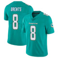 M.Dolphins #8 JuJu Brents Player Aqua Limited Vapor Untouchable Home Game Ldoa Stitched Jerseys