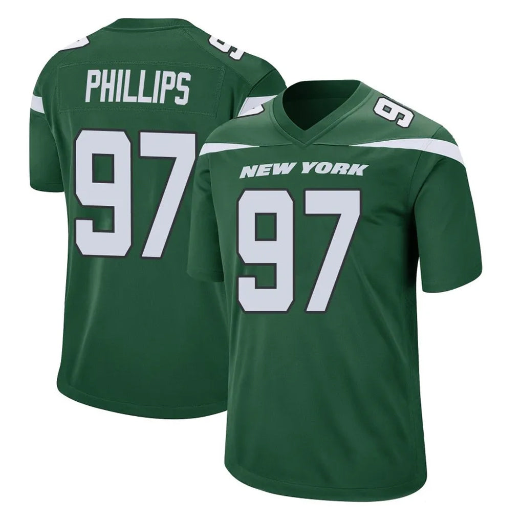 NY.Jets #97 Harrison Phillips Player Green Home Game Ldoa Stitched Jerseys