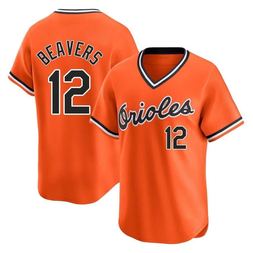 B.Orioles #12 Dylan Beavers Player Orange T-shirt Limited Home Game Ldoa Stitched Jerseys