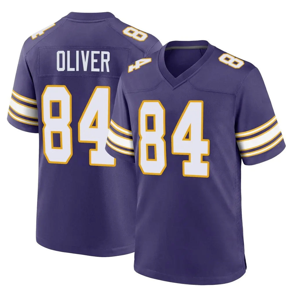 M.Vikings #84 Josh Oliver Player Purple Classic Home Game Ldoa Stitched Jerseys