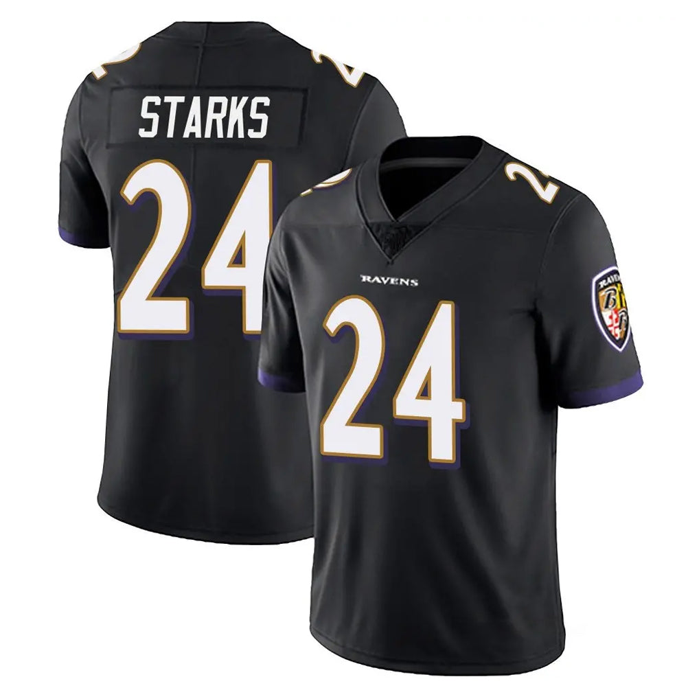 B.Ravens #24 Malaki Starks Player Black Vapor Untouchable Limited Home Game Ldoa Stitched Jerseys