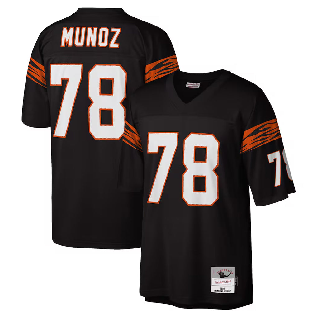 C.Bengals #78 Anthony Munoz Player Black Mitchell & Ness Legacy Replica Ldoa Stitched Jerseys