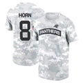 C.Panthers #8 Jaycee Horn Player Arctic Camo Salute to Service Hoodies & T-Shirts Ldoa Stitched Jerseys